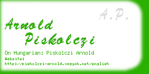 arnold piskolczi business card